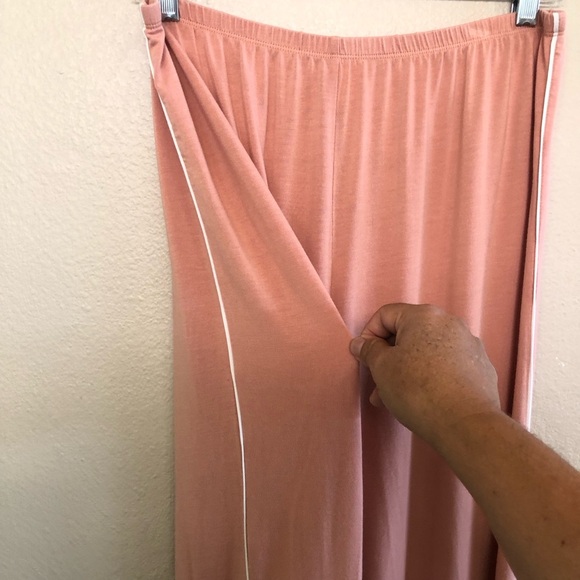 Eberjey Women's Modal Blend Contrast Piping Luxurious Long Pajama Set Size L - Picture 9 of 15